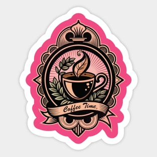 Vintage Coffee Time Sticker